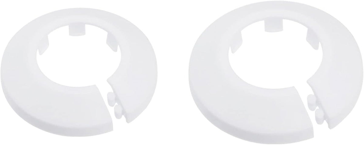 62mm 75mm Pipe Cover Decoration PP Plastic Escutcheon Collar for Water Pipes White 1 Set