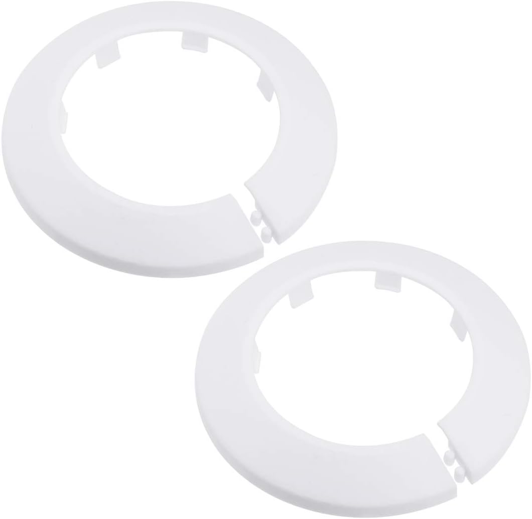 63mm Pipe Cover Decoration PP Plastic Water Pipe Escutcheon White 2pcs