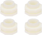ABS Bulkhead Tank Fitting Adapter for Rain Bucket Aquariums Water Tanks Ponds G1/2 Female 4Pcs