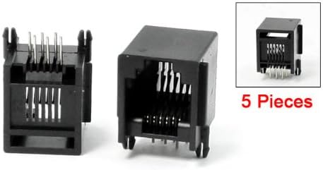 RJ12 6P6C Side Entry Modular Network Jacks Connectors 5 Pieces