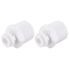 Quick Connector G1/2 Male Thread to 1/4" Tube, Straight Connect Fittings for Water Purifier, 30mm White 2Pcs
