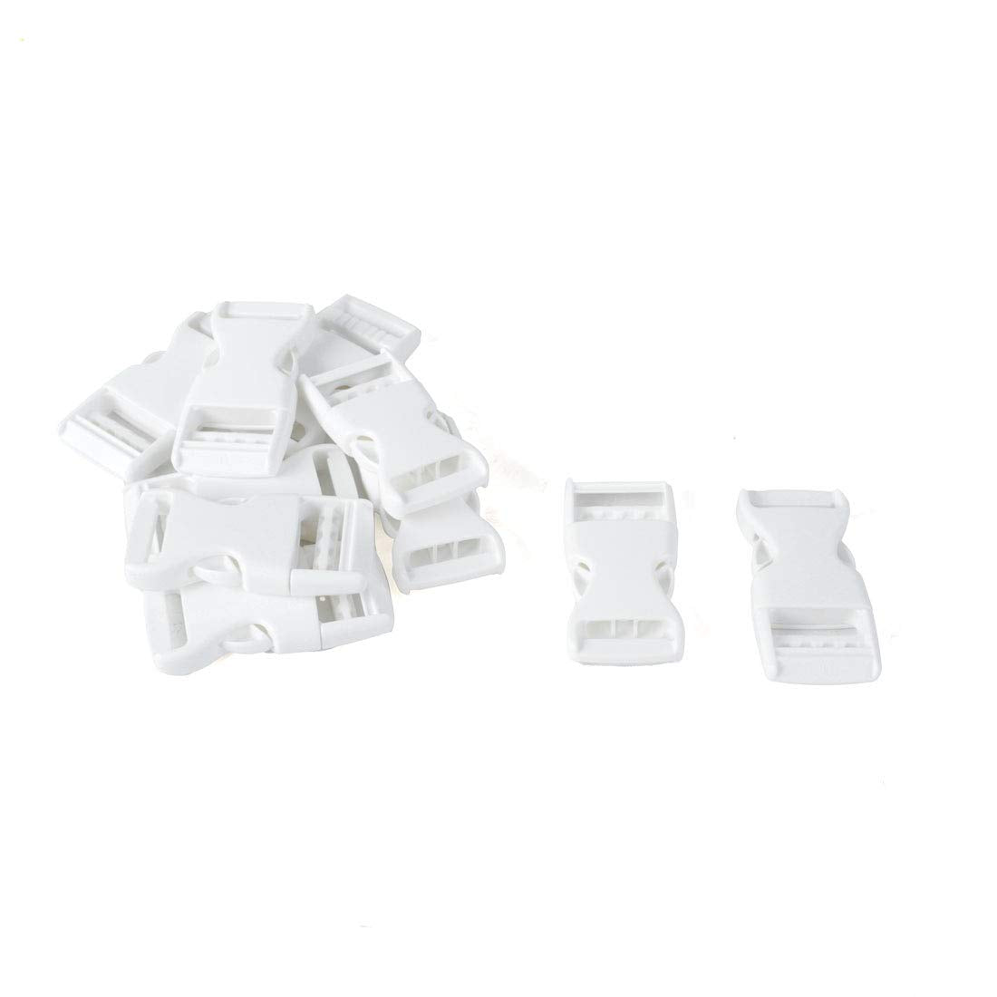 LinkMejor a14112100ux0270-DM Pack Bag Replacement Side Quick Release Buckle, Plastic, 25 mm Size, White (Pack of 10)