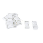 LinkMejor a14112100ux0270-DM Pack Bag Replacement Side Quick Release Buckle, Plastic, 25 mm Size, White (Pack of 10)