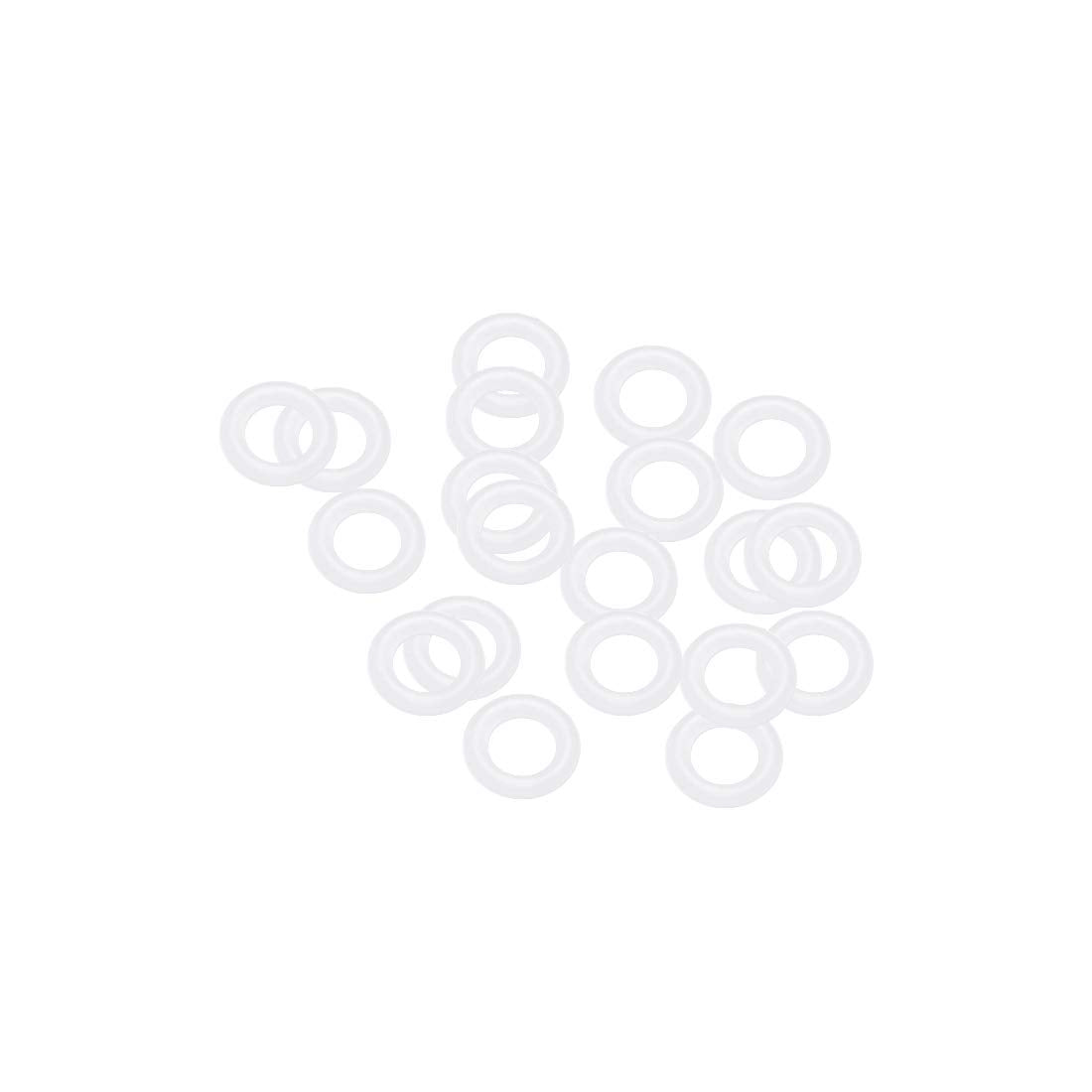 Silicone O-Rings, 6.5mm OD 3.5mm ID 1.5mm Width VMQ Seal Gasket for Compressor Valves Pipe Repair, White, Pack of 20