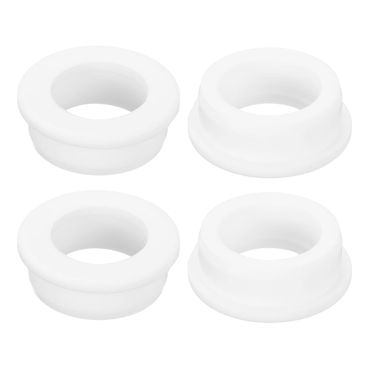 4Pcs Rubber Grommets 1-1/2"(38mm) Drill Hole, 1-1/8"(28mm) ID Hole Top Hat Grommet White Silicone Rubber Hole Plug Gasket for Wiring, Automotive