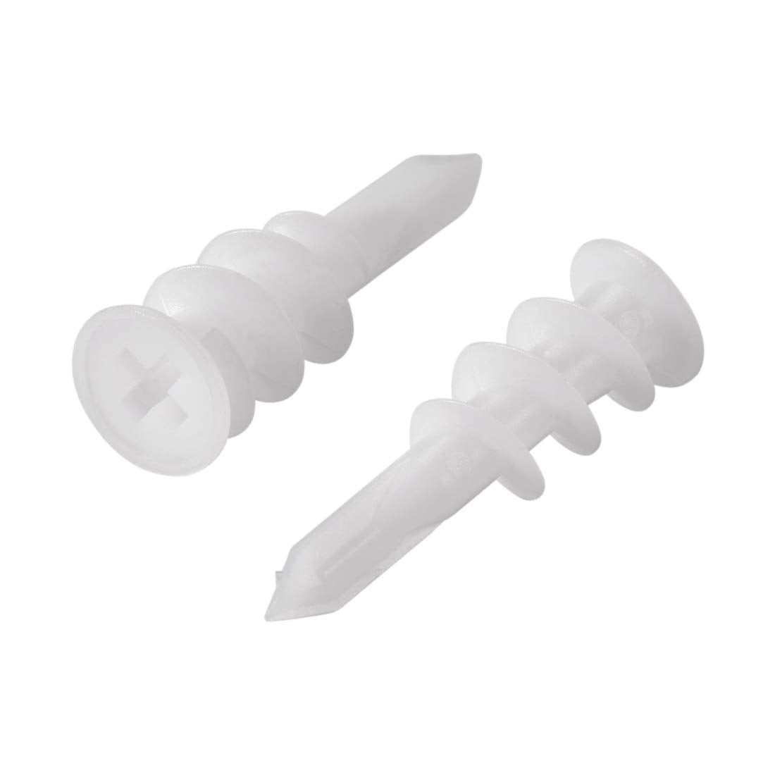 13x42mm Plastic Expansion Tube Drywall Wall Fixing White 50pcs