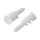 13x42mm Plastic Expansion Tube Drywall Wall Fixing White 50pcs