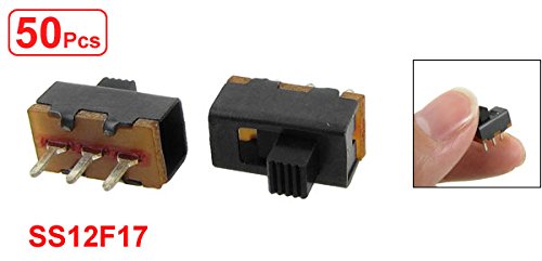 LinkMejor 50 Pcs 2 Position 1P2T SPDT PCB Panel Mount Mini Vertical Slide Switch