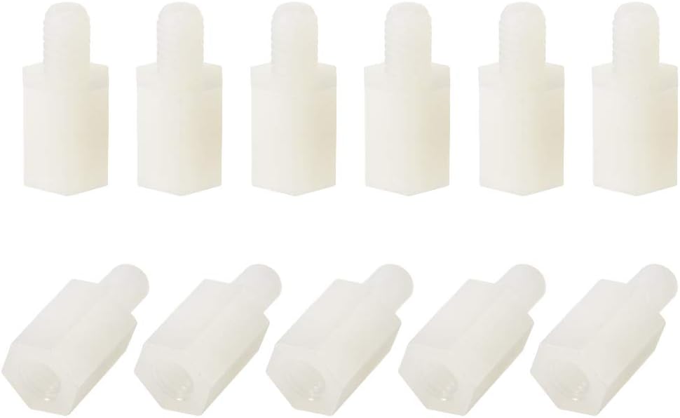 M4x6mm+6mm Male-Female Hex Nylon PCB Motherboard Spacer Standoff for FPV Drone Quadcopter, Computer & Circuit Board White 50pcs