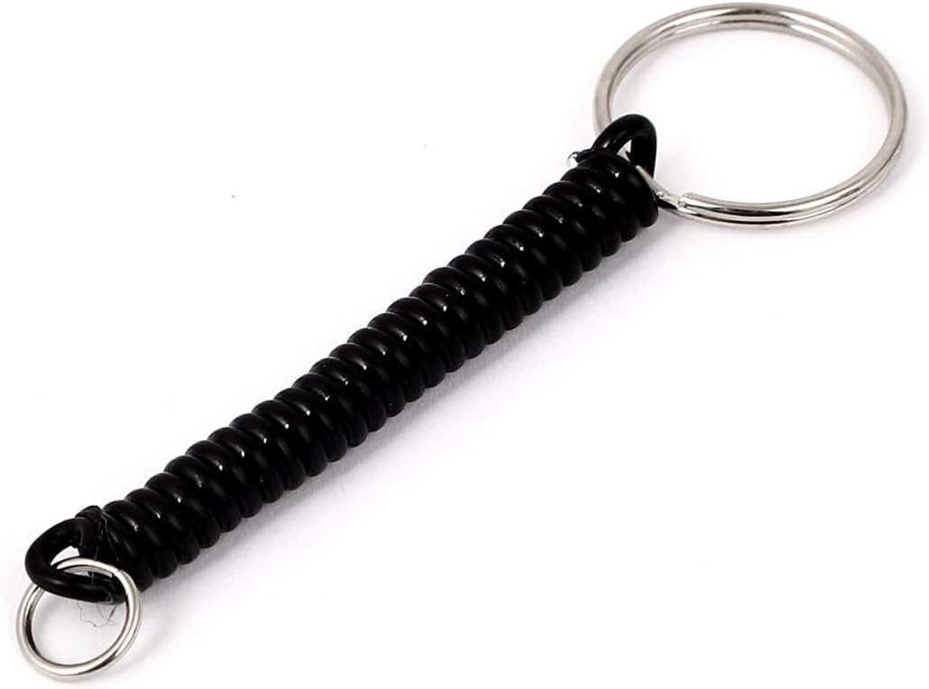 Teilbarer Ring elastischer Federring Schlüsselanhänger Schlüsselbund 9cm Länge Schwarz