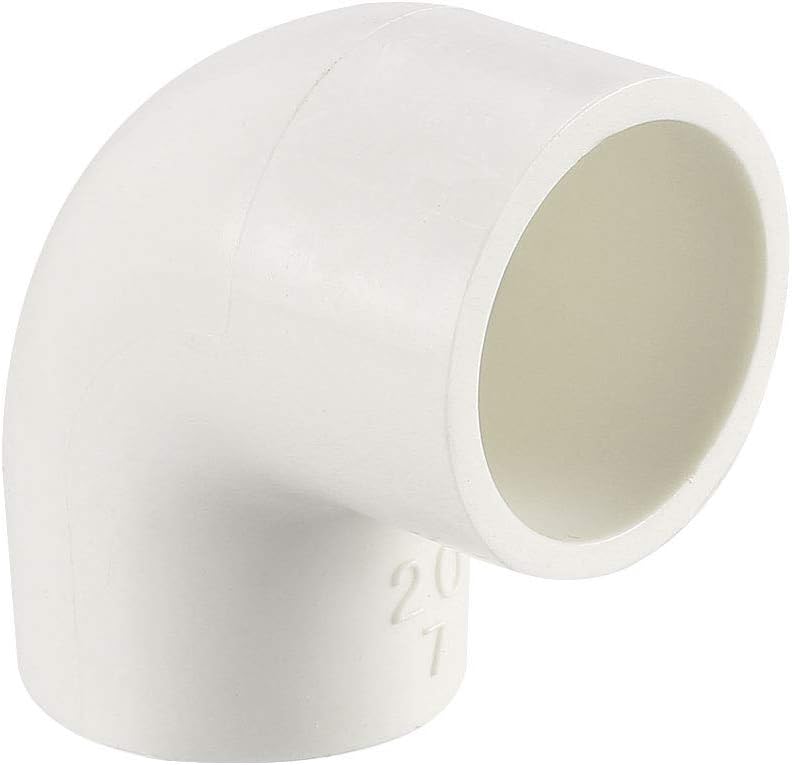 PVC Pipe Fitting 20mm Slip Socket 90 Degree Elbow Coupling Connector White 10Pcs