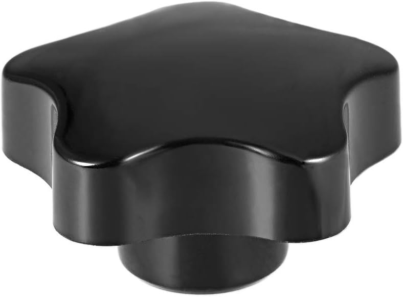 M12 Nut Thread Clamping Knob, Black Plastic 5 Star Shape Knob Handle for Machine Tool, 1pcs