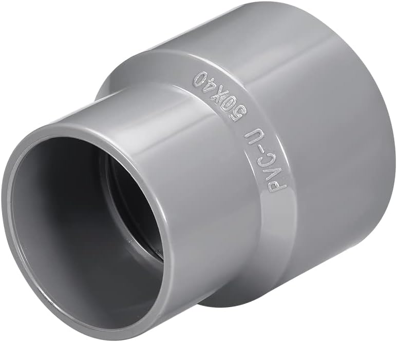 PVC DWV Reducing Coupling Schedule 40 Gray 40mm x 50mm Socket 2Pcs