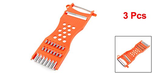 金属スクレイパー フルーツグレイター スライサー ウェットリブ Peeler 3Pc オレンジ レッド