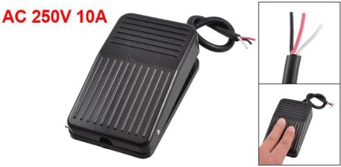 LinkMejor TFS-01 AC 250V 10A Interruptor de pedal momentáneo con cable de 12 cm