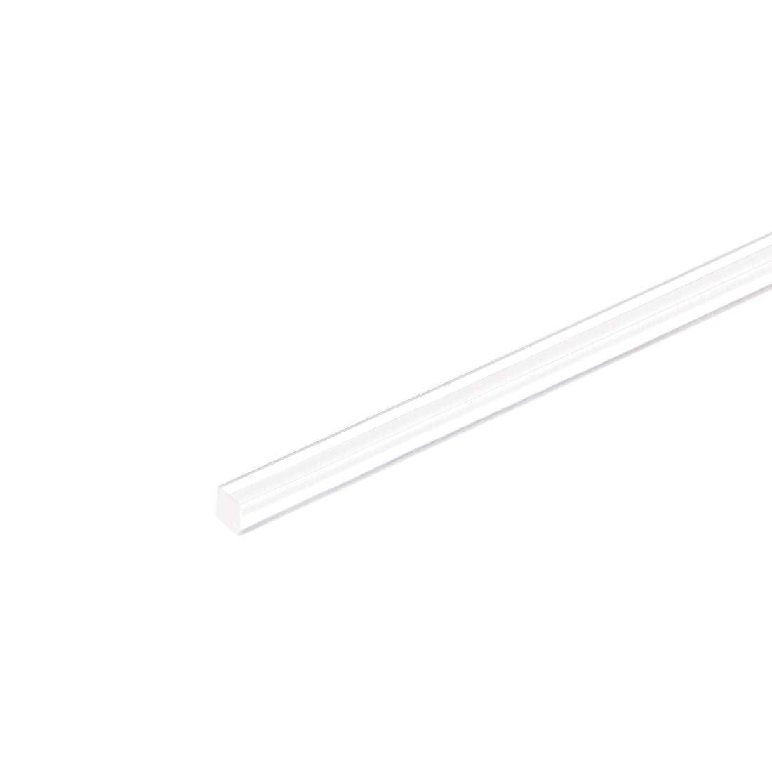 Acrylic Square Rod,5mmx5mmx20inch Clear Plastic Rod Solid PMMA Bar