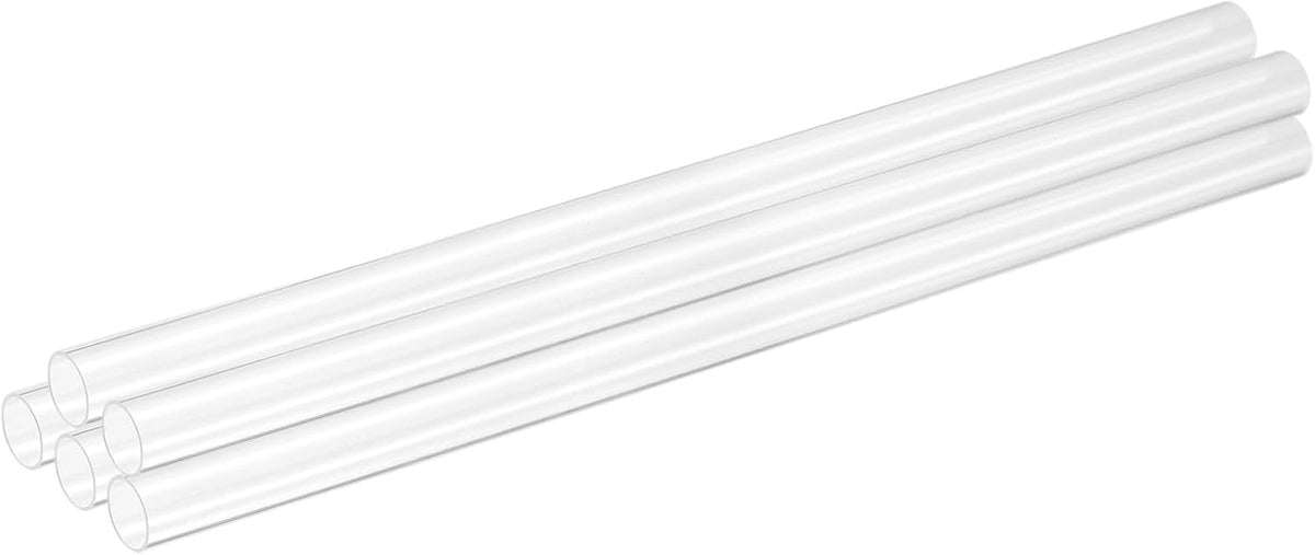 5Pcs Clear Rigid Acrylic Pipe, 13mm(0.51") ID x 15mm(0.59") OD 14" Round Polycarbonate Tube Plastic Tubing for Plumbing, Lighting, Aquarium, DIY Projects