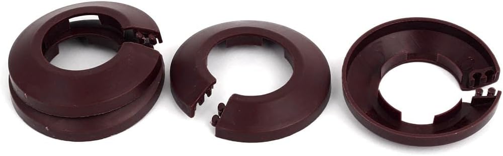 32mm Plastic Wall Flange Radiator Water Pipe Cover Brown 4pcs