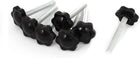 8 Pcs Black Spare Part M6 x 45mm Male Threaded Knurled Grip Star Knob