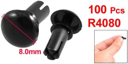 100개 블랙 니론 4.0mm 바닥 지름 푸시 클립 리버트 고정 부속 R4080