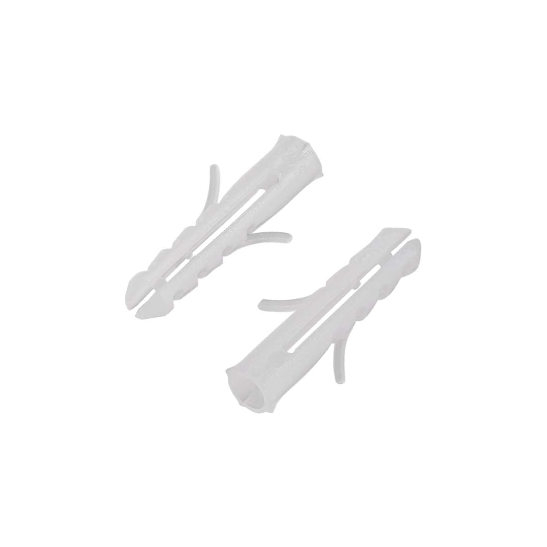 4x20mm Plastic Expansion Tube Bolts Column Frame Fixings White 100pcs