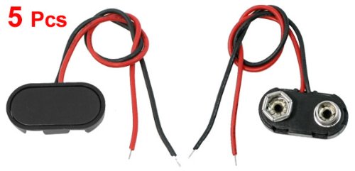 5Pcs I Type 9V Battery Clip Harde Schaal Connectoren Riempel Kabel Leiding