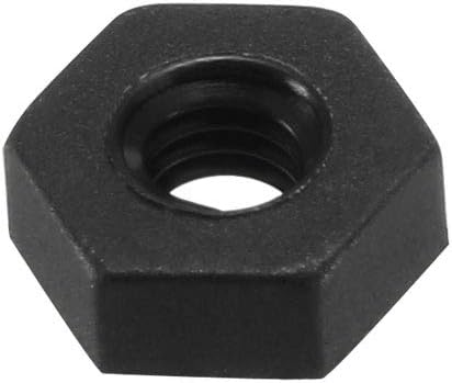 Nylon Hex Nut, M2.5x0.45mm Metric Coarse Thread Hexagon Nuts, 100 Pcs (Black)