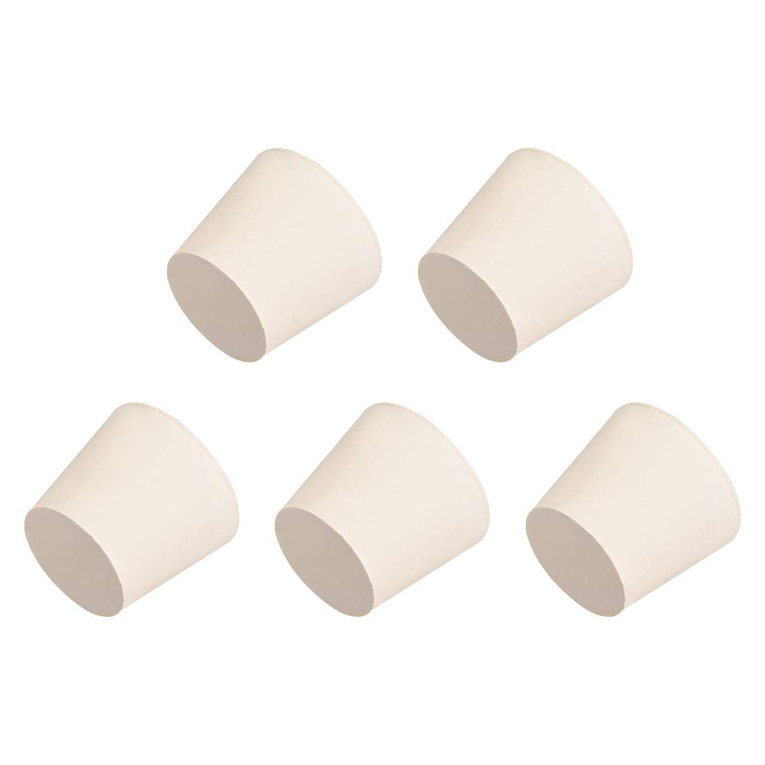 White Tapered Shaped Solid Rubber Stopper for Lab Tube Stopper Size 26-30mm 5Pcs