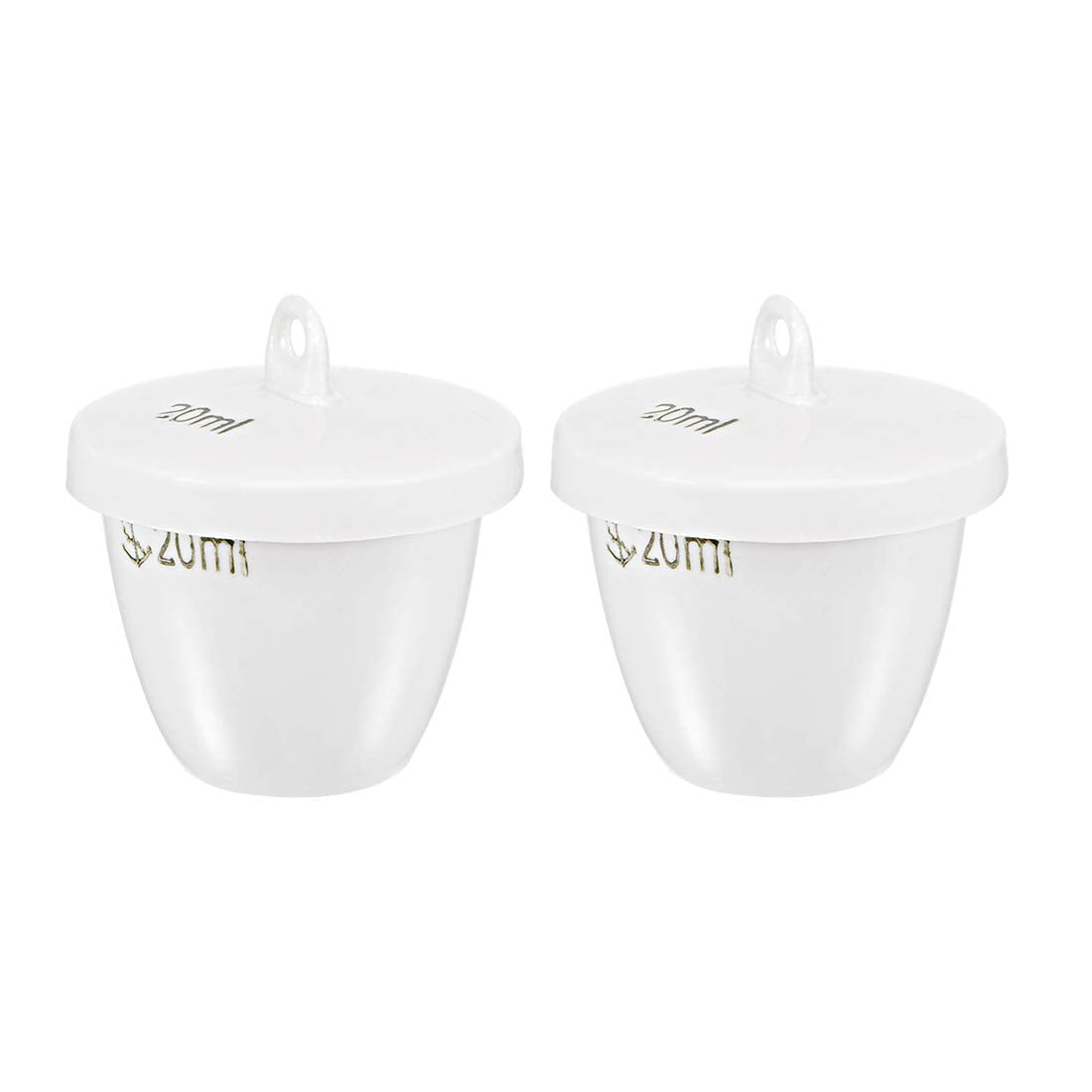 Porcelain Crucible Cup 20ml with Lid for Foundry Melting Casting Refining 2pcs
