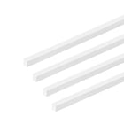 4 pcs ABS Plastic Square Bars Rod 4mm×4mm×20 inch ABS Plastic Square Bar Rod for Architectural Model Making DIY White