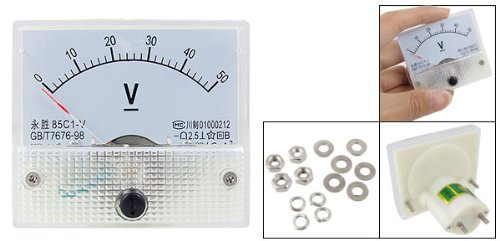 85C1 DC 0-50V Rektangulær Analog Volt Panel Meter Måleinstrument
