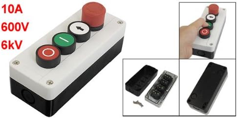 Emergency Stop Momentary NC Red NO White Green Push Button Switch Station