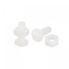 20 Pairs Nylon Screw Nut Assortment, M3x8mm Slotted Pan Head Screws & M3 Hex Nuts for Machinery, Electronics, White