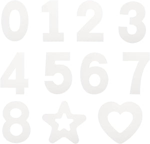 4 Inch Number Stencils Set Plastic Number Stencils with Star and Heart, Reusable Digital Templates for Cake Stencil Walls Arts