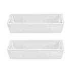 Porcelain Crucible 60ml Rectangular Boat Sample Holder 91x62x19mm for Melting Refining 2pcs
