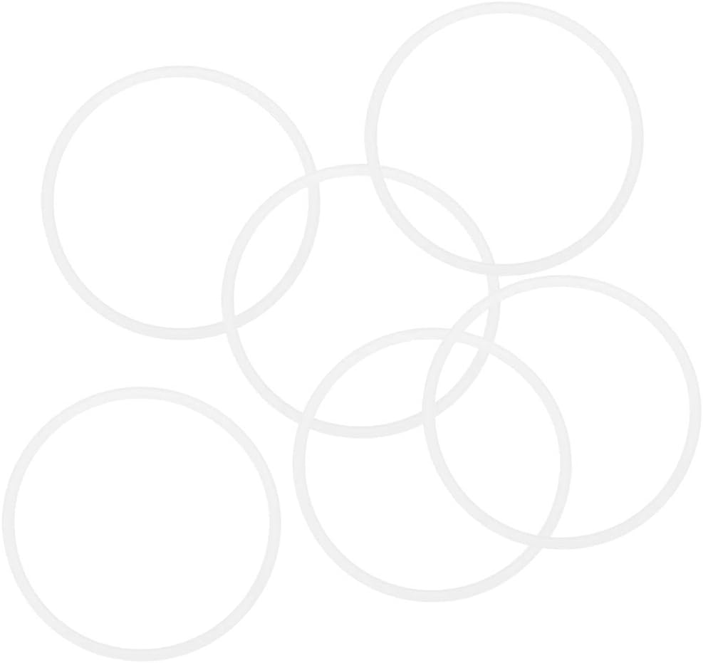 Silicone O-Rings, 45mm OD 41mm ID 2mm Width VMQ Seal Gasket for Compressor Valves Pipe Repair, White, Pack of 6