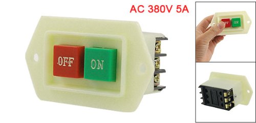 Kværn Maskine Afbryder Trykknap, AC 380V, 5 Amp