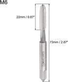 Metric Machine Tap Left Hand M6 Thread 1 Pitch H2 Accuracy 3 Flutes High Speed Steel Screw Thread Taps Tapping Tool