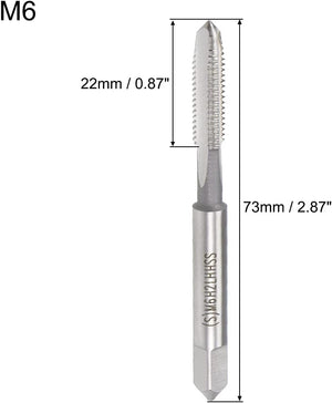 Metric Machine Tap Left Hand M6 Thread 1 Pitch H2 Accuracy 3 Flutes High Speed Steel Screw Thread Taps Tapping Tool