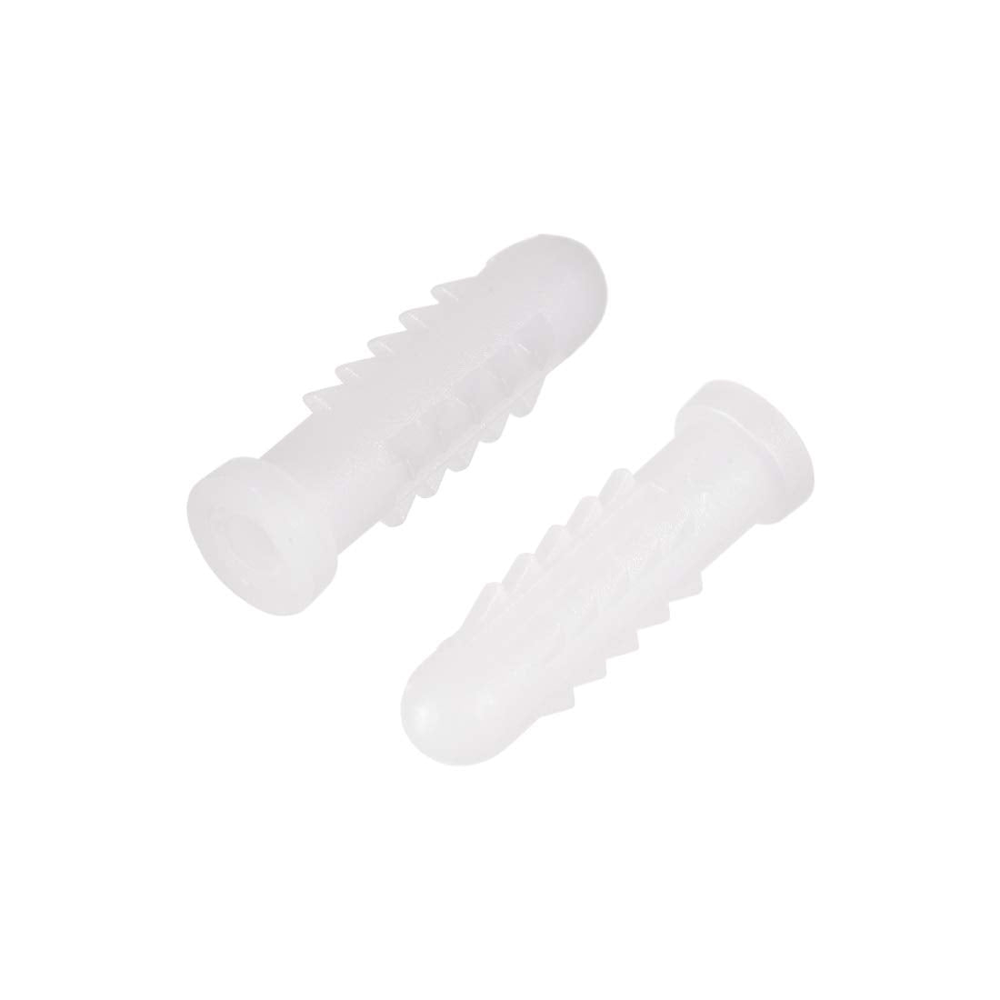 6x25mm Plastic Bolts Expansion Pipe Column Frame Fixings White 30pcs