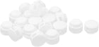 LinkMejor Plastic Household Spring Stop Double Holes Lanyard Cord Locks End 20pcs White