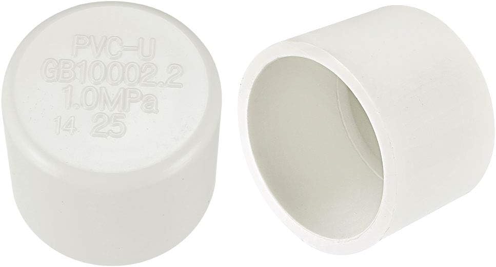 25mm PVC Pipe Cap Fitting, Slip Socket External End Caps 10 Pcs
