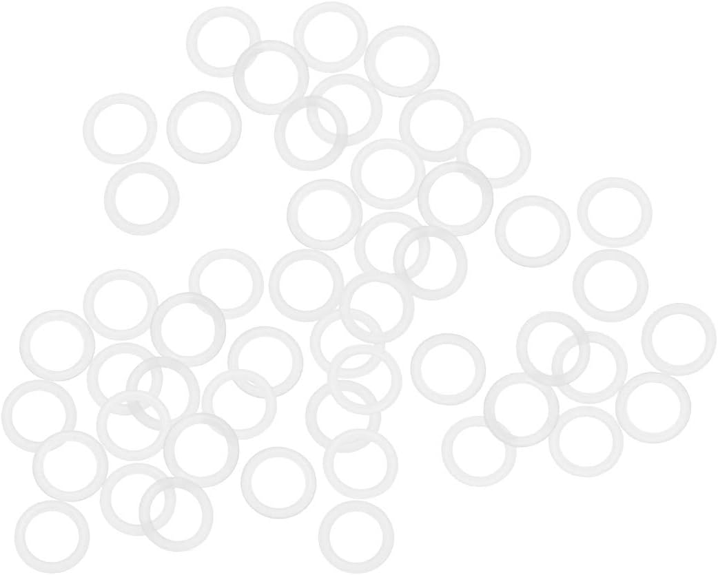 Silicone O-Rings, 10mm OD 7mm ID 1.5mm Width VMQ Seal Gasket for Compressor Valves Pipe Repair, White, Pack of 50