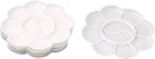 LinkMejor Plastic Round Artists 10 Well Paint Painting Palette Plate Trays 5 Pcs White