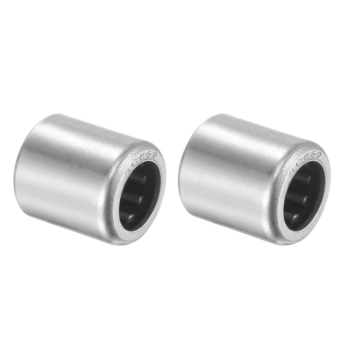SCE59 Needle Roller Bearings 5/16-inch Bore 1/2-inch OD 9/16-inch Width Chrome Steel Open End 2pcs