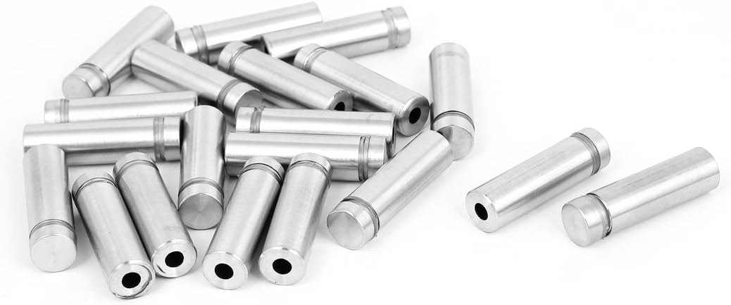 Frameless Glass 12mm x 40mm Stainless Steel Standoff Pins Clamp 20pcs