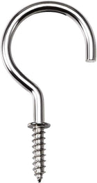 2.1" Screw Eye Hooks Self Tapping Screws Screw-in Hanger Eye-Shape Ring Hooks with Plate Silver 30pcs