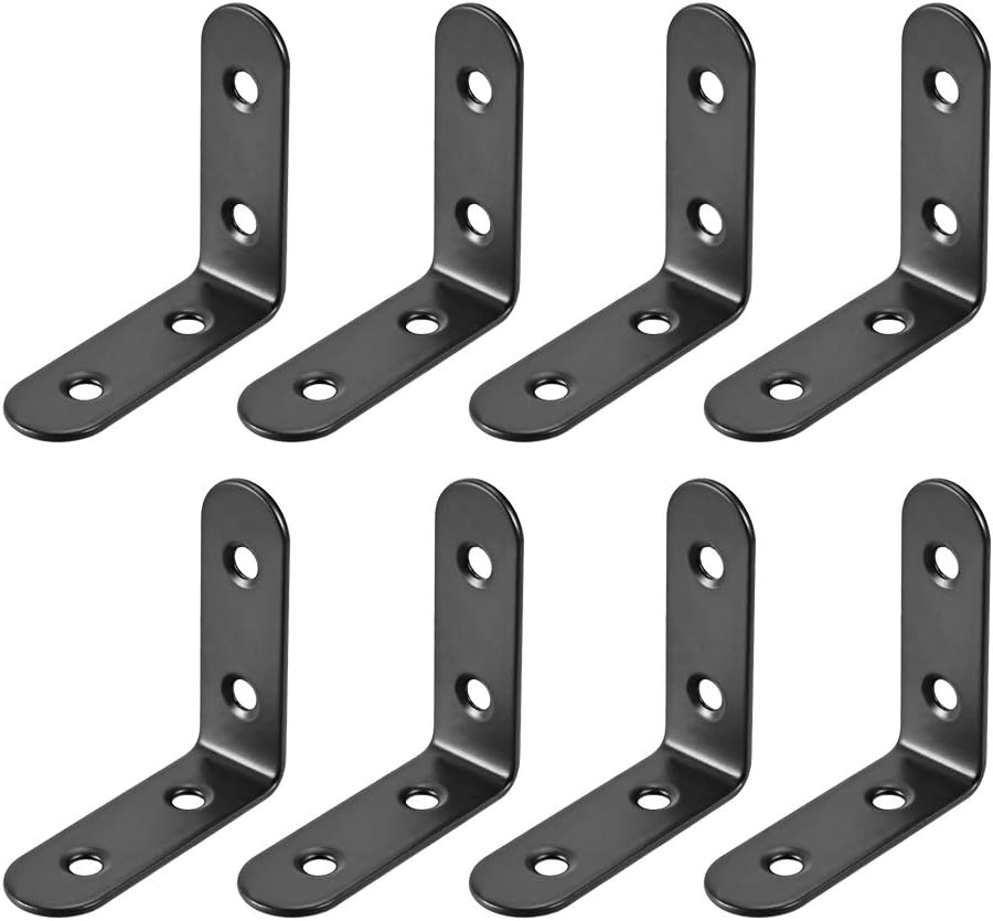 Stainless Steel Shelves Corner Brace 50mm x 50mm Joint Right Angle Corner Fastener Joints Support Bracket, 8 Pcs