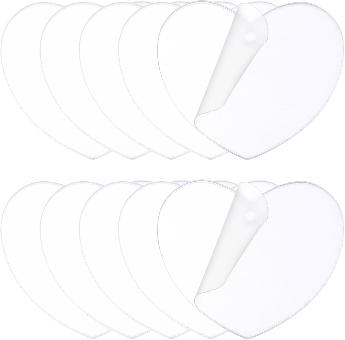 LinkMejor 30Pcs 1.6" Acrylic Ornament Blanks, Heart Discs Keychain Blanks with Holes Acrylic Discs Panel for Christmas Halloween DIY Projects Art Crafts, Clear