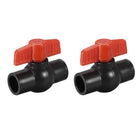 Ball Valve, 1/2" Slip PE Socket End Valve T-Handle Water Shut-Off Valve for Irrigation and Water Treatment Black Red 2Pcs